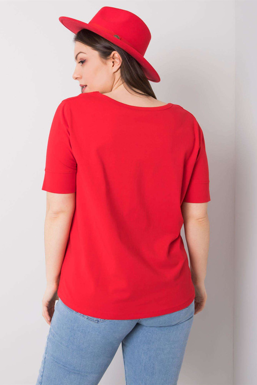 Červené extra velké bavlněné tričko...