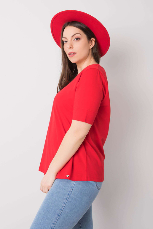 Červené extra velké bavlněné tričko...