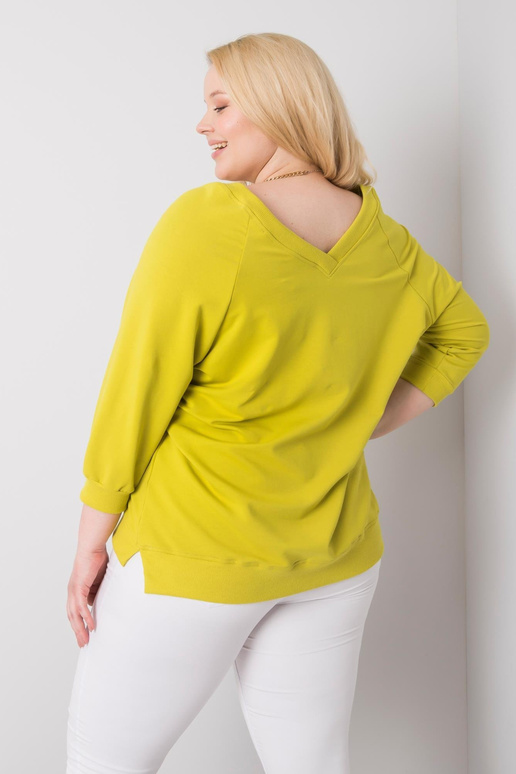 Světle zelená mikina větší velikosti...