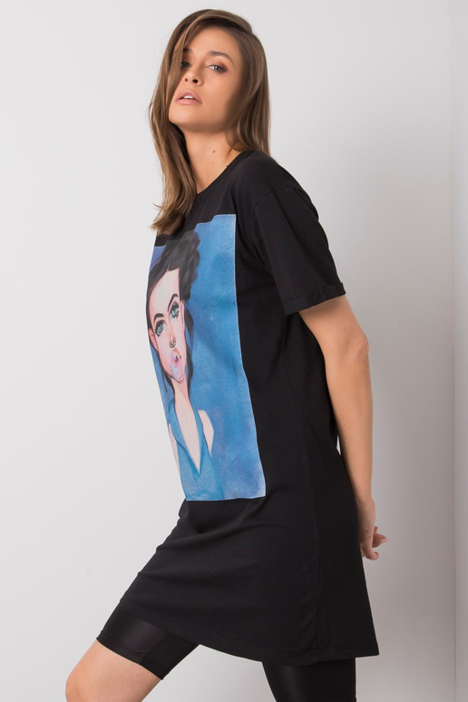 Černá tunika s potiskem Eira SUBLEVEL