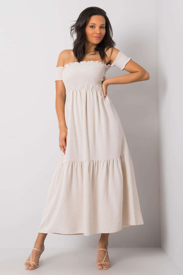 Béžové šaty s volánem...