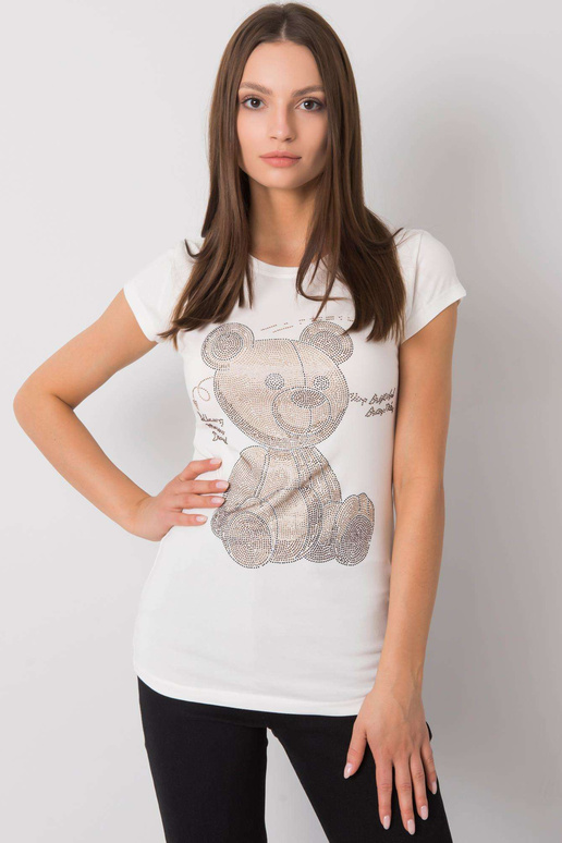 Ecru tričko s nášivkou Misha