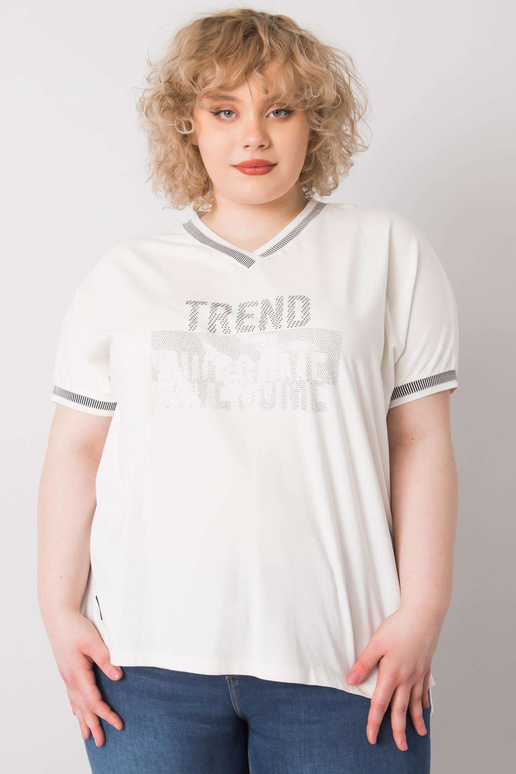 Bílá nadměrná halenka s nášivkou Billi