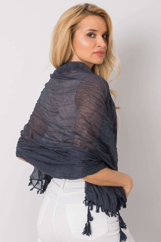 Námořnická modrá šála s třásněmi