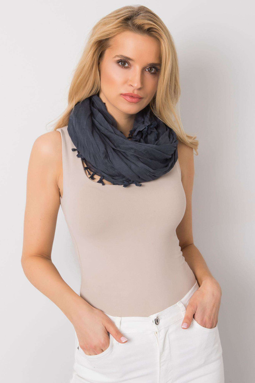 Námořnická modrá šála s třásněmi