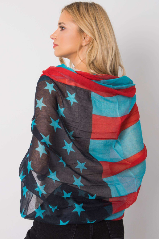 Červeno-modrá zavinovačka s potiskem