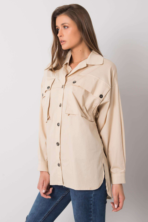 Béžová košile s kapsami Elora RUE PARIS
