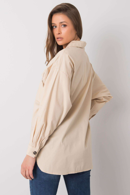 Béžová košile s kapsami Elora RUE PARIS