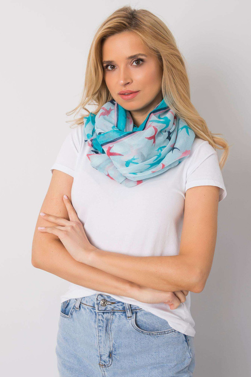 Modrý šátek s potiskem