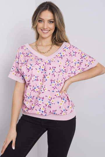 Růžová květinová halenka Leni