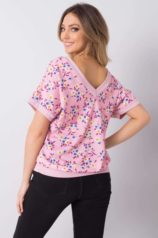 Růžová květinová halenka Leni