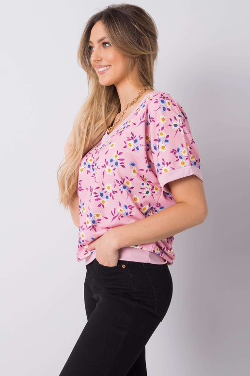 Růžová květinová halenka Leni