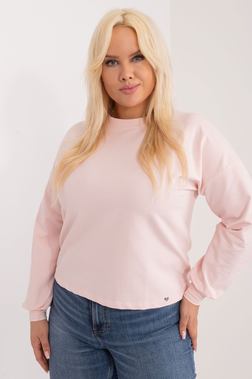 Světle růžová mikina větší velikosti...