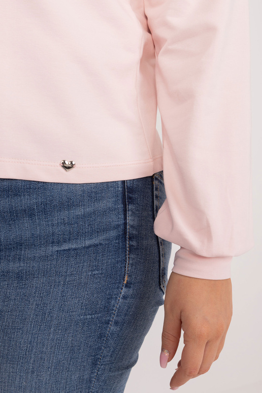 Světle růžová mikina větší velikosti...