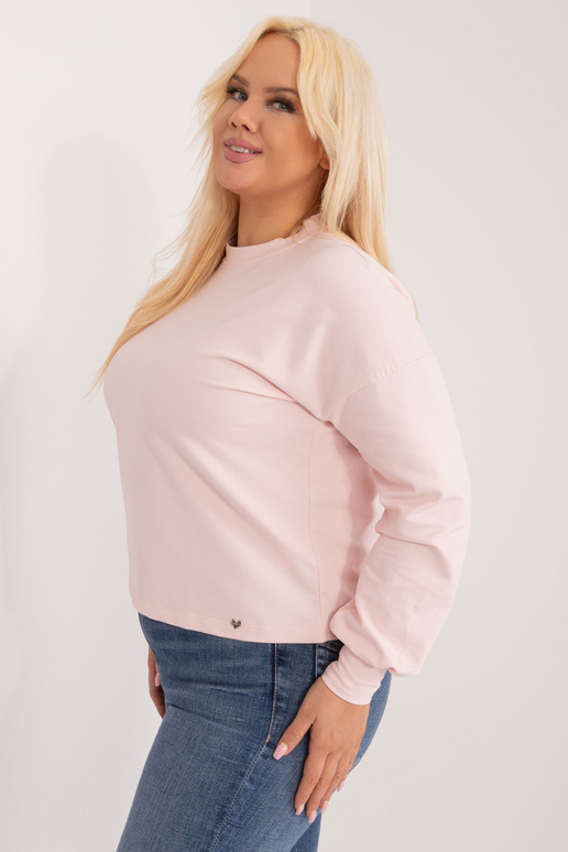 Světle růžová mikina větší velikosti...