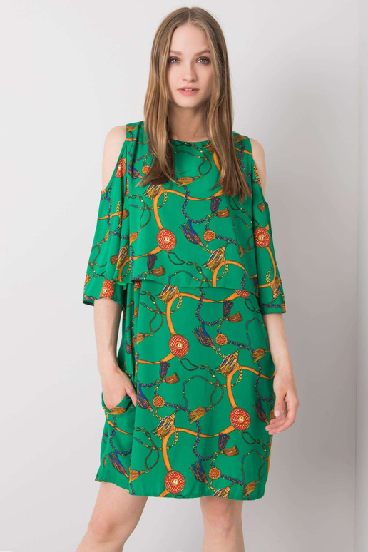 Zelené šaty s potisky Maresol RUE PARIS