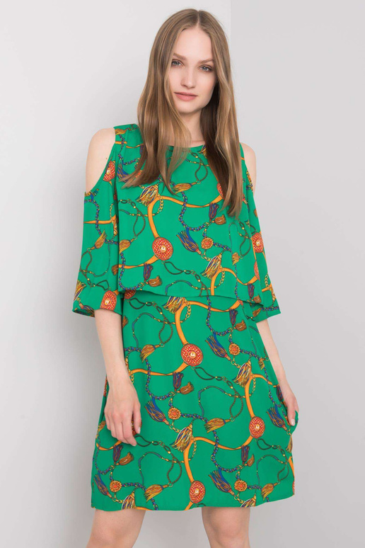 Zelené šaty s potisky Maresol RUE PARIS