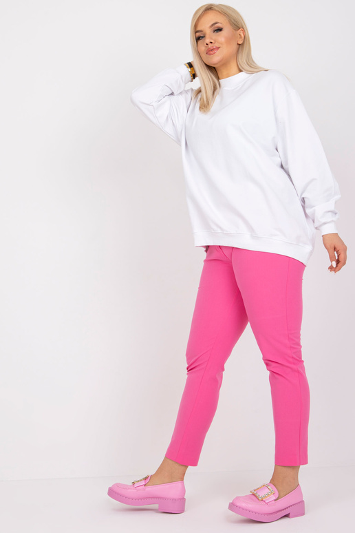 Bílá mikina Harmony Plus Size bez kapuce