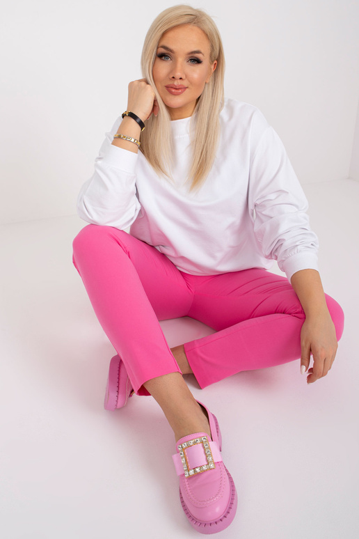 Bílá mikina Harmony Plus Size bez kapuce