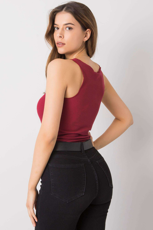 Vínový top s pruhem Robertina RUE PARIS