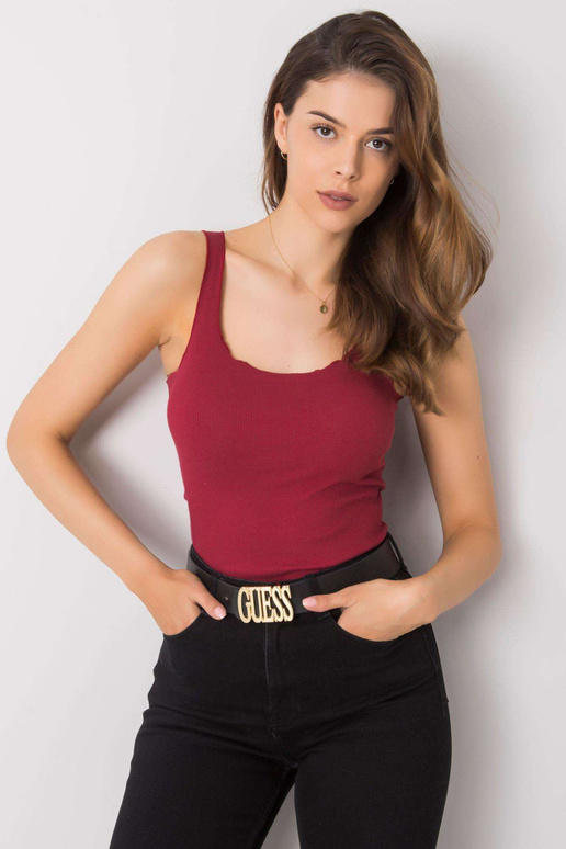 Vínový top s pruhem Robertina RUE PARIS