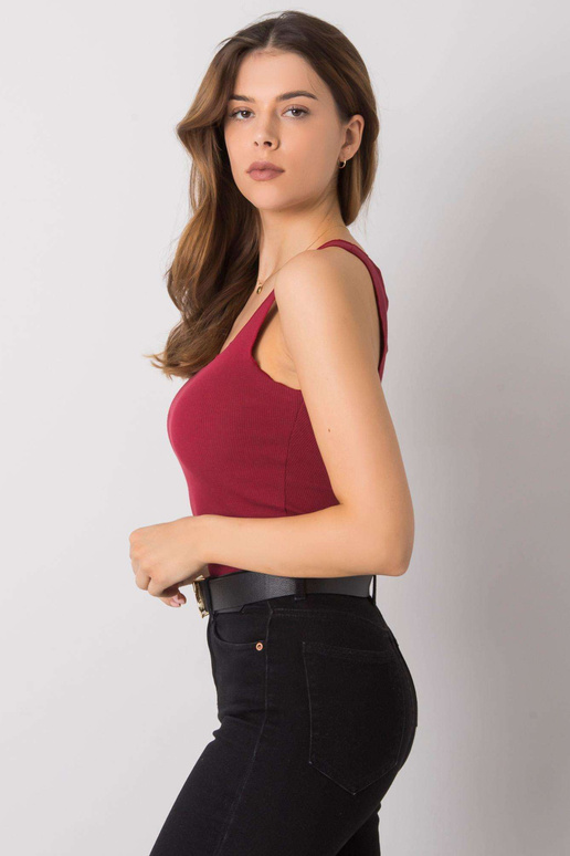 Vínový top s pruhem Robertina RUE PARIS