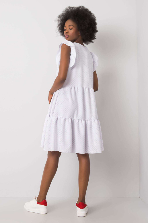 Bílé puntíkované šaty Aubriella RUE...