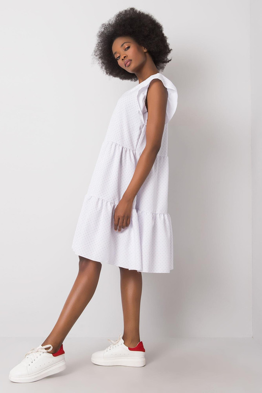 Bílé puntíkované šaty Aubriella RUE...