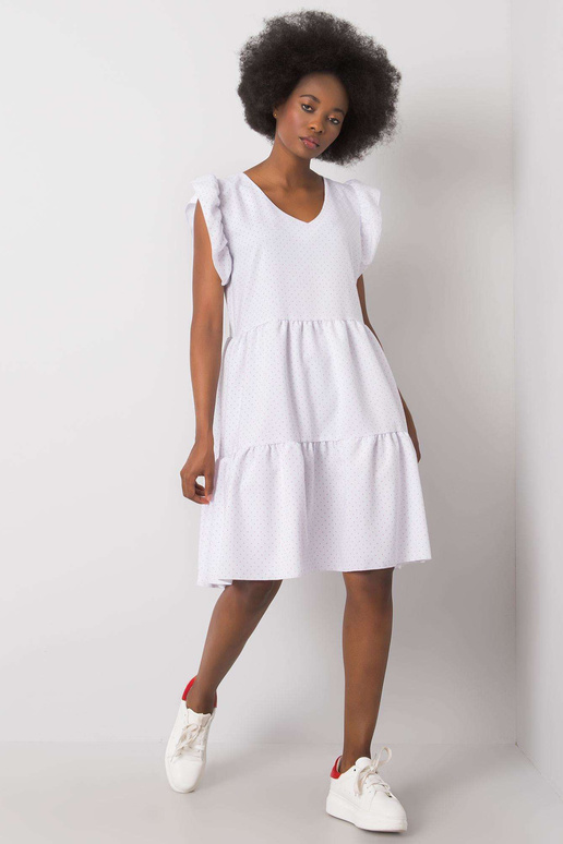 Bílé puntíkované šaty Aubriella RUE...