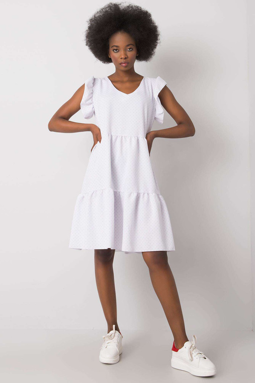 Bílé puntíkované šaty Aubriella RUE...