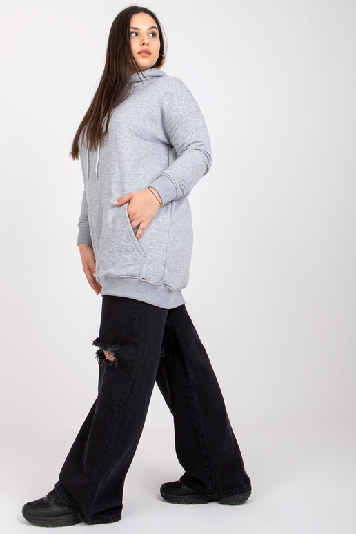 Šedá melange plus velikost mikina Luna