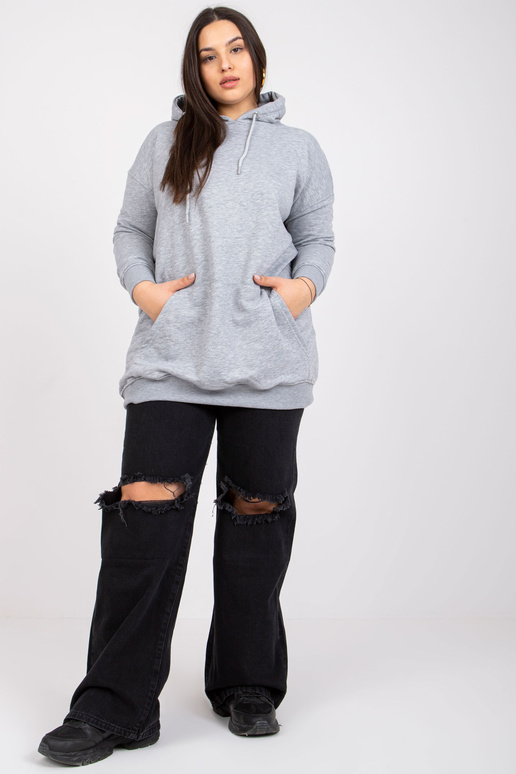 Šedá melange plus velikost mikina Luna