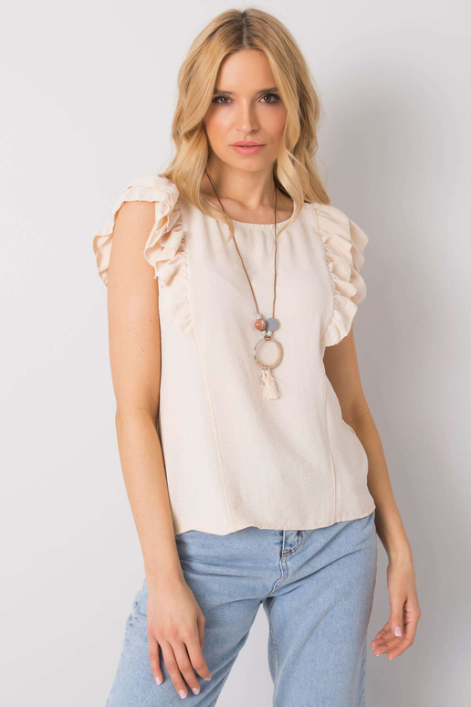 Béžová halenka s volány Macy OCH BELLA