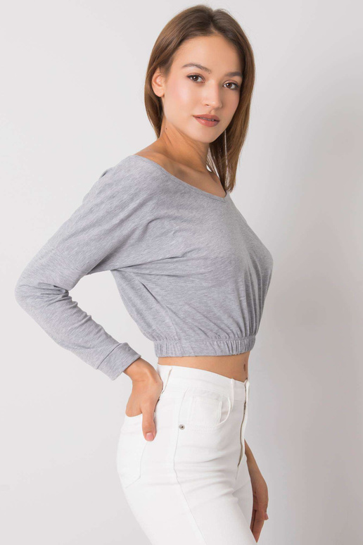 Šedá melanžová bavlněná halenka...