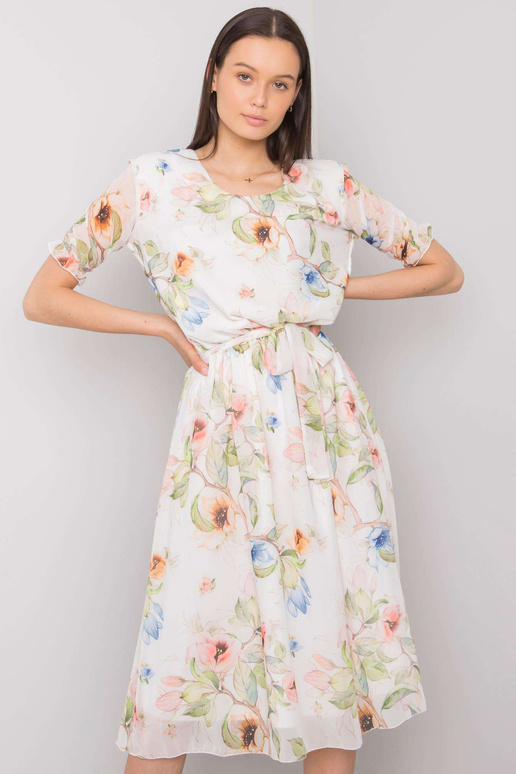 Bílé šaty s květinami Maelle