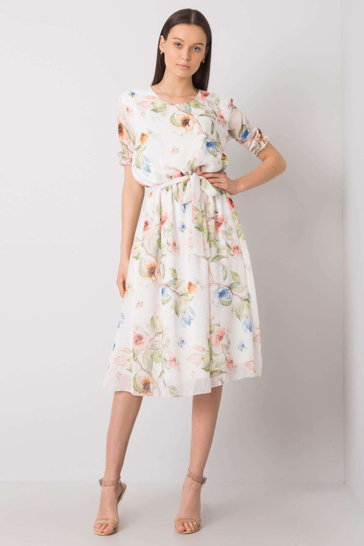 Bílé šaty s květinami Maelle