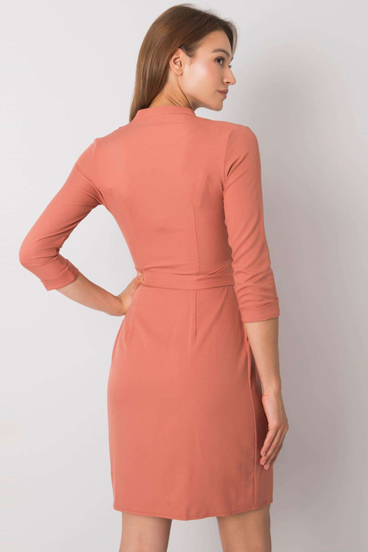 Cihlové šaty s kravatou Edelie