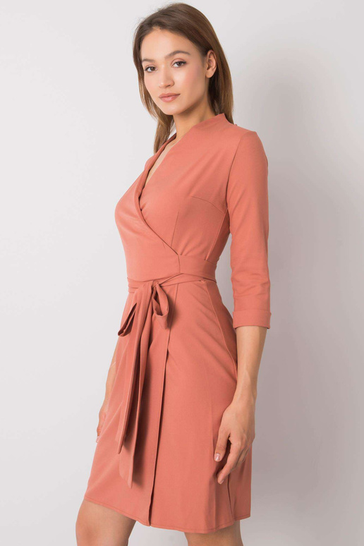 Cihlové šaty s kravatou Edelie