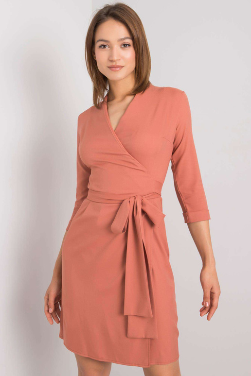 Cihlové šaty s kravatou Edelie