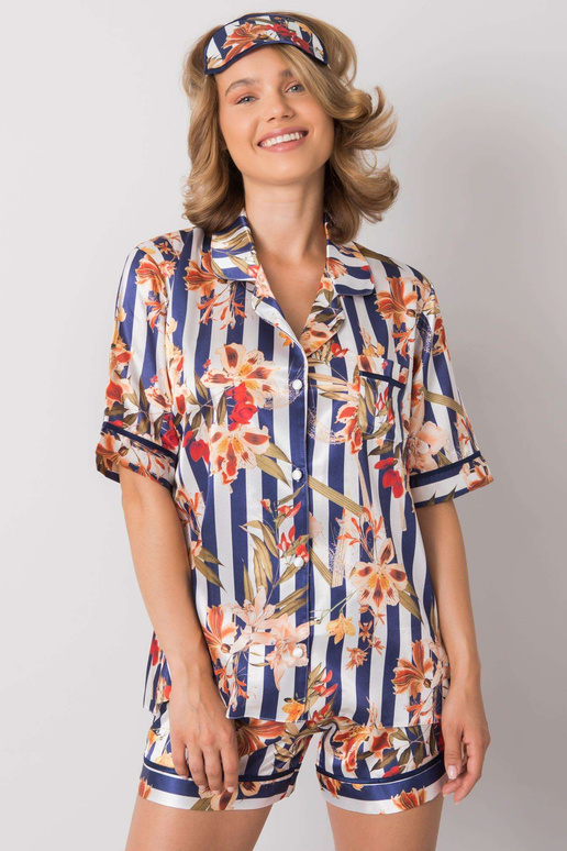 Pyžamo s bílým a tmavě modrým vzorem