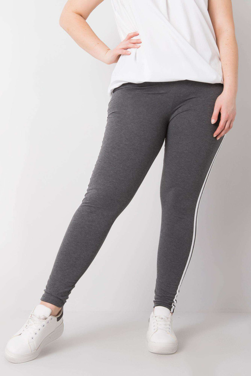 Tmavě šedé Melange Plus Size Bavlněné...