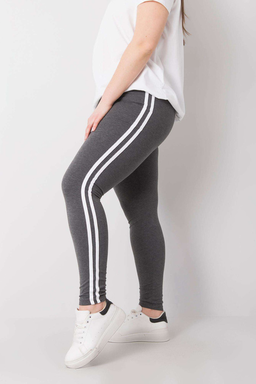 Tmavě šedé Melange Plus Size Bavlněné...