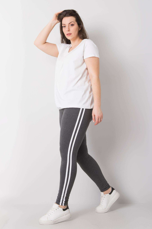 Tmavě šedé Melange Plus Size Bavlněné...