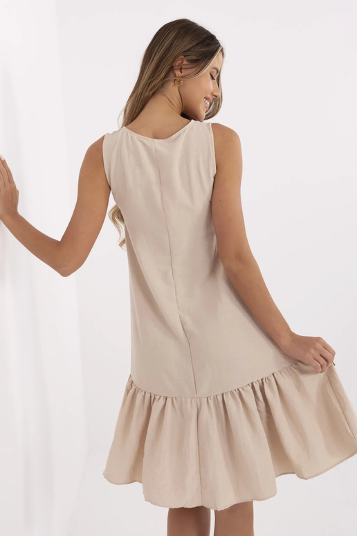 Béžové šaty s volánem Jossie RUE PARIS