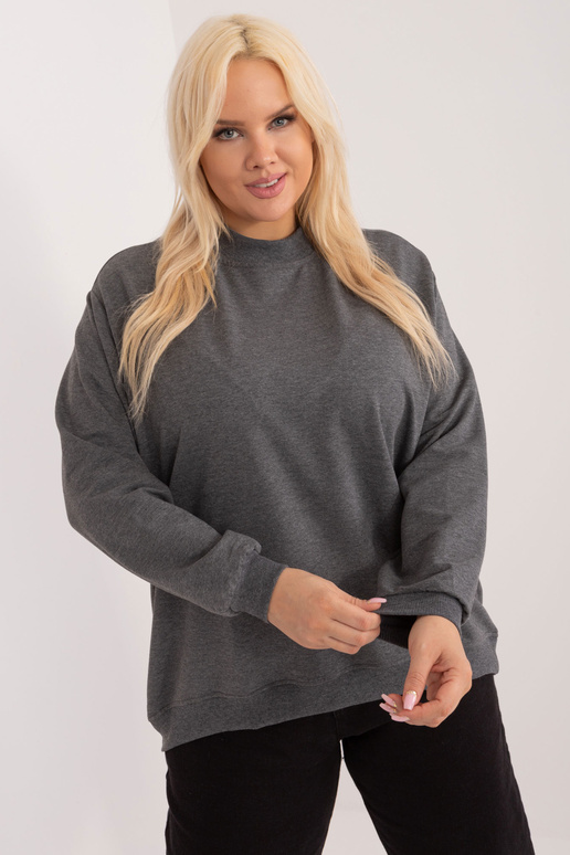 Tmavě šedá Melange Plus Size Mikina...