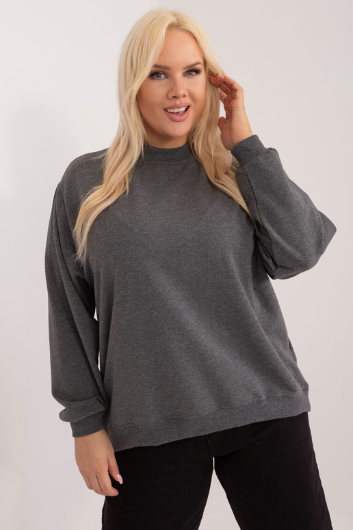 Tmavě šedá Melange Plus Size Mikina...