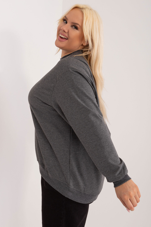 Tmavě šedá Melange Plus Size Mikina...