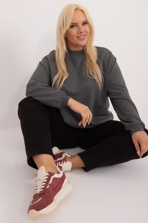 Tmavě šedá Melange Plus Size Mikina...
