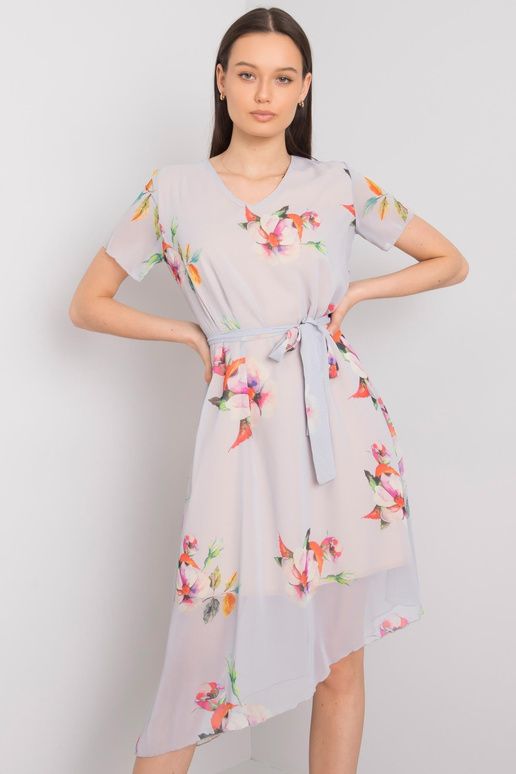 Šedé šaty s květinami Noemie