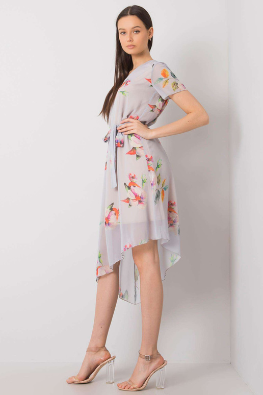 Šedé šaty s květinami Noemie